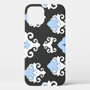 Case-Mate iPhone Case Fleurs bleues Arrière - plan gris Motif