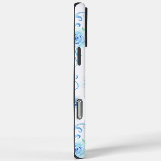 Coques Case-Mate iPhone Fleurs bleues blanches (Verso / Droite)