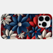 COQUES Case-Mate iPhone FLEURS BLEUES BLANCHES ROUGES PATRIOTIQUES AMÉRICA (Verso (horizontal))