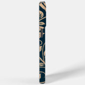 Coques Case-Mate iPhone Fleurs bleues Brown (Verso / Droite)