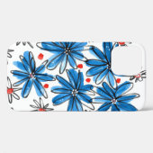 Coques Case-Mate iPhone Fleurs bleues et blanches (Verso (horizontal))