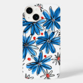 Coques Case-Mate iPhone Fleurs bleues et blanches (Verso)