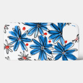 Coques Case-Mate iPhone Fleurs bleues et blanches (Verso (horizontal))