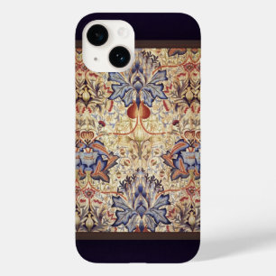 Coque Pour iPhone 14 Fleurs Bleues Et Dorées