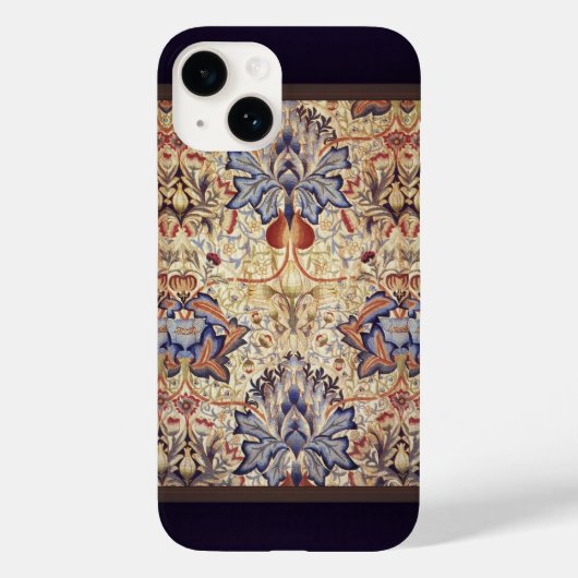 Coques Case-Mate iPhone Fleurs Bleues Et Dorées (Verso)