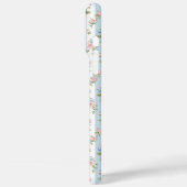 Coques Case-Mate iPhone Fleurs bleues et roses et rubans rayés (Verso / Gauche)