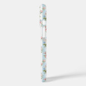 Coques Case-Mate iPhone Fleurs bleues et roses et rubans rayés (Verso / Gauche)