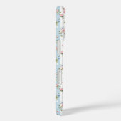 Coques Case-Mate iPhone Fleurs bleues et roses et rubans rayés (Verso / Droite)
