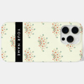 Coques Case-Mate iPhone Fleurs bleues et rouges, noires, votre nom (Verso (horizontal))