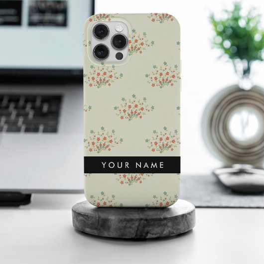 Coques Case-Mate iPhone Fleurs bleues et rouges, noires, votre nom