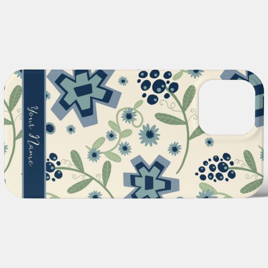 Coques Case-Mate iPhone Fleurs Bleues Filles Mignonnes Motif Inspiritisme (Verso (horizontal))