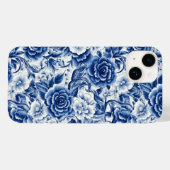 Coques Case-Mate iPhone Fleurs bleues Indigo (Verso (horizontal))