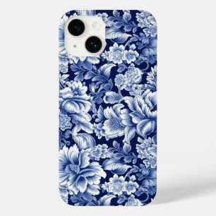 Coque Pour iPhone 14 Fleurs bleues Indigo