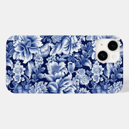 Coques Case-Mate iPhone Fleurs bleues Indigo (Verso (horizontal))