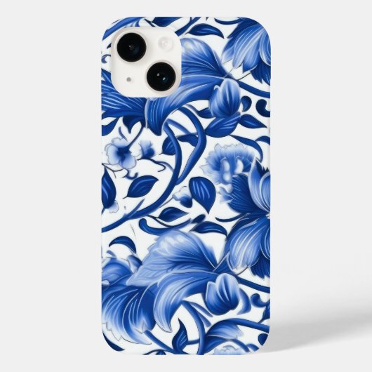 Coques Case-Mate iPhone Fleurs bleues Indigo (Verso)
