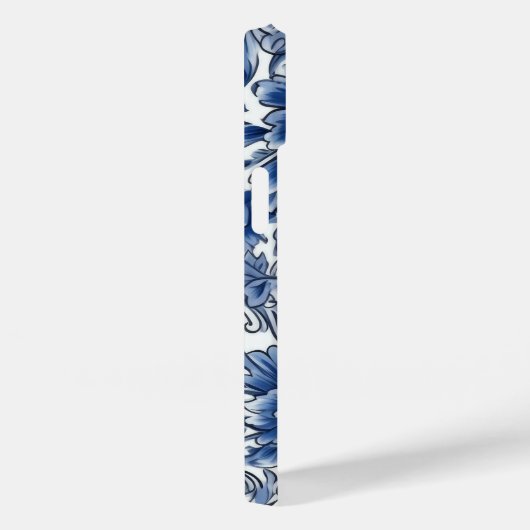 Coques Case-Mate iPhone Fleurs bleues Indigo (Verso / Droite)