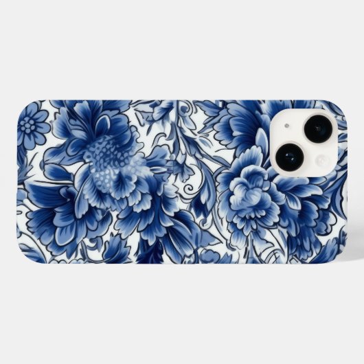 Coques Case-Mate iPhone Fleurs bleues Indigo (Verso (horizontal))
