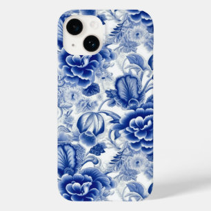 Coque Pour iPhone 14 Fleurs bleues Indigo