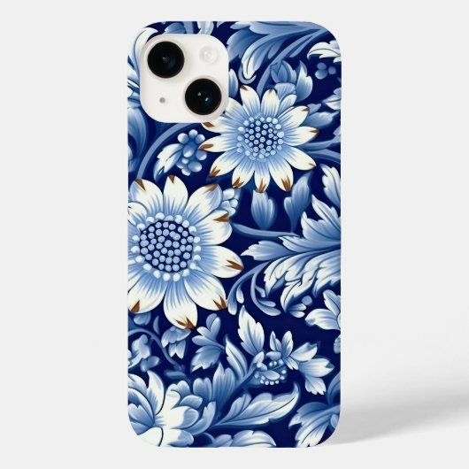 Coques Case-Mate iPhone Fleurs bleues Indigo (Verso)