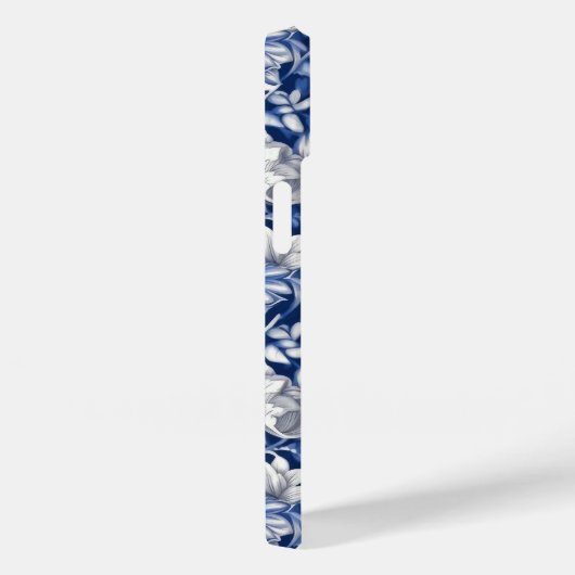 Coques Case-Mate iPhone Fleurs bleues Indigo (Verso / Droite)