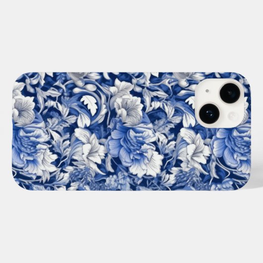 Coques Case-Mate iPhone Fleurs bleues Indigo (Verso (horizontal))