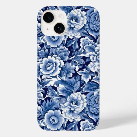Coques Case-Mate iPhone Fleurs bleues Indigo (Verso)