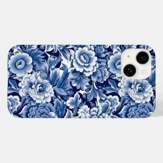 Coques Case-Mate iPhone Fleurs bleues Indigo (Verso (horizontal))