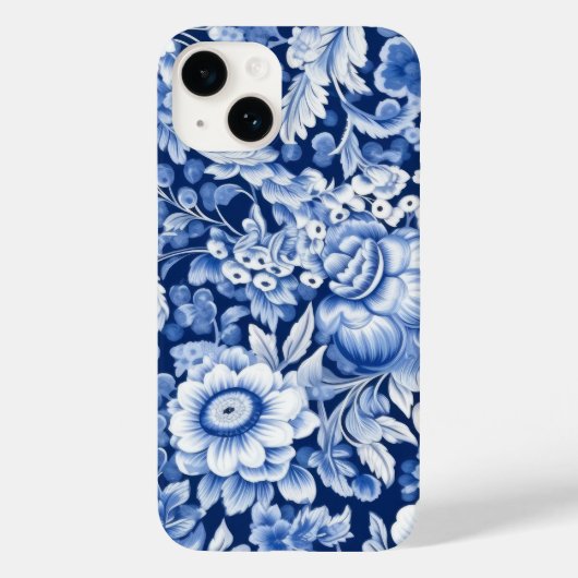 Coques Case-Mate iPhone Fleurs bleues Indigo (Verso)