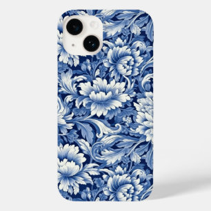 Coque Pour iPhone 14 Fleurs bleues Indigo