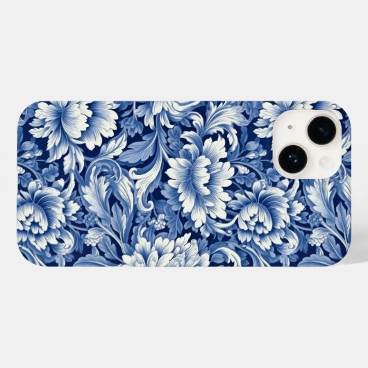 Coques Case-Mate iPhone Fleurs bleues Indigo (Verso (horizontal))