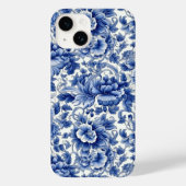Coques Case-Mate iPhone Fleurs bleues Indigo (Verso)