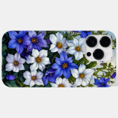 Coques Case-Mate iPhone Fleurs bleues mignonnes (Verso (horizontal))