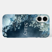 Coques Case-Mate iPhone Fleurs Bleues & Nuages  (Verso (horizontal))