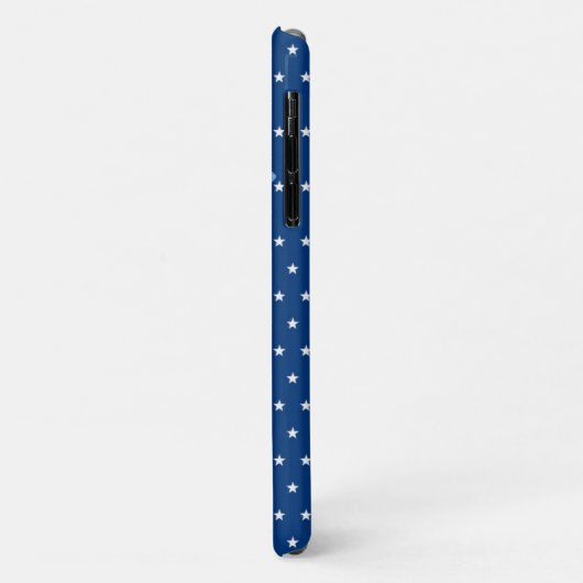 Coques Case-Mate iPhone fleurs bleues sur étoiles blanches (Dos/Gauche)