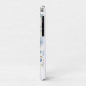 Coques Case-Mate iPhone Fleurs bleues sur fond blanc aquarelle (Dos/Gauche)