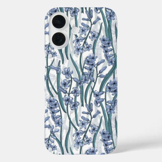 Coques Case-Mate iPhone Fleurs Blue Hyacinth sur blanc (Verso)