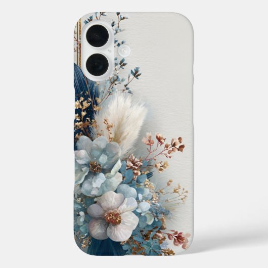Coques Case-Mate iPhone Fleurs Boho Bleues (Verso)