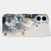 Coques Case-Mate iPhone Fleurs Boho Bleues (Verso (horizontal))