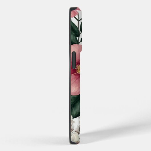 Coques Case-Mate iPhone Fleurs botaniques roses modernes Monogrammes (Verso / Droite)