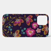 Coques Case-Mate iPhone Fleurs brodées : mode sans couture motif (Verso (horizontal))