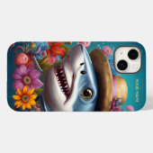 Coques Case-Mate iPhone Fleurs Casquettes Imaginaires de requin mignons (Verso (horizontal))