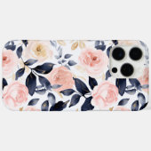 Coques Case-Mate iPhone Fleurs Chic Bleu Rose (Verso (horizontal))