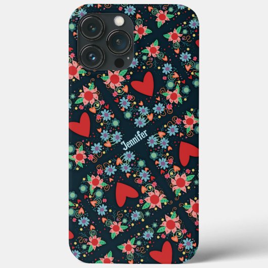 Coques Case-Mate iPhone Fleurs Coeur mignonnes Fille Amusante Personnalisa (Verso)