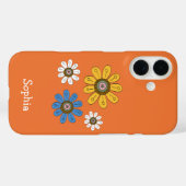 Coques Case-Mate iPhone Fleurs colorées bohèmes Nom personnalisé (Verso (horizontal))