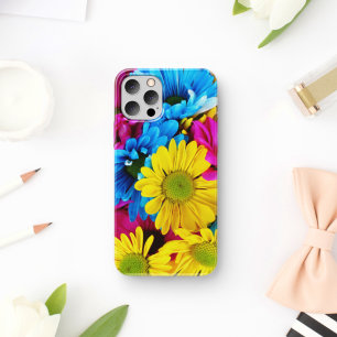 Case-Mate iPhone Case Fleurs colorées, marguerites - Rose Jaune Bleu