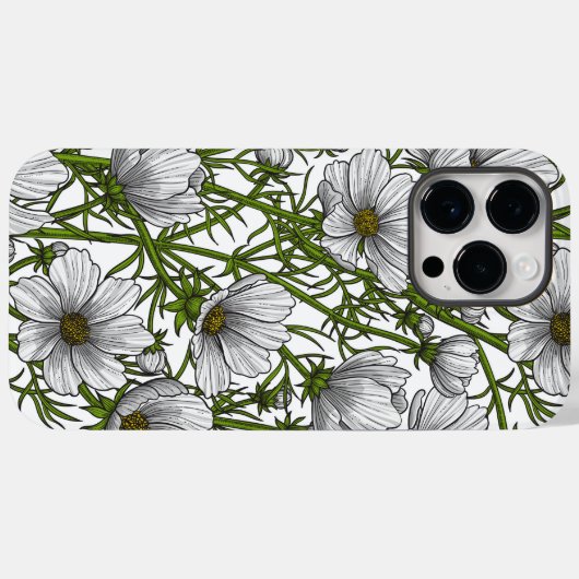 Coques Case-Mate iPhone Fleurs cosmos blanches (Verso (horizontal))