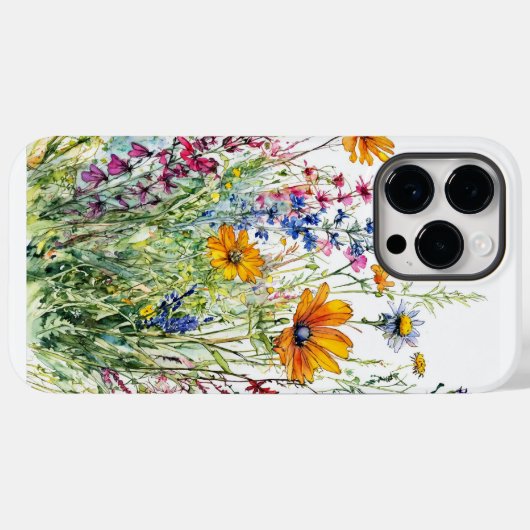 Coques Case-Mate iPhone Fleurs couleur de l'eau (Verso (horizontal))