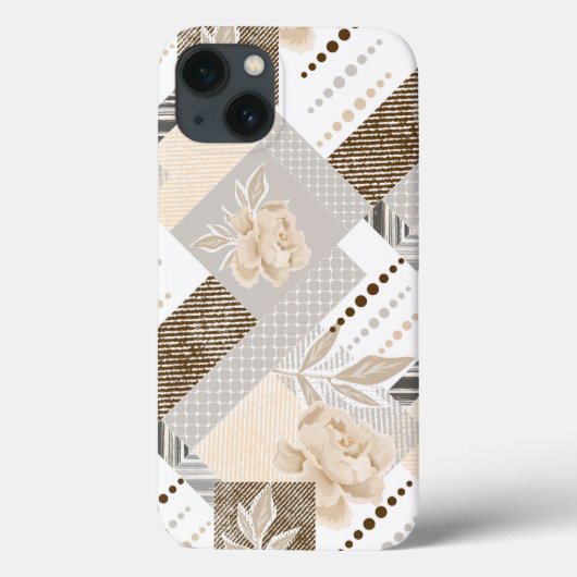 Coques Case-Mate iPhone Fleurs crème sur fond blanc (Verso)