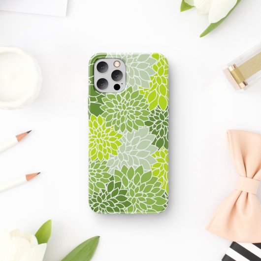 Coques Case-Mate iPhone Fleurs Dahlia, Motif De Fleurs, Dahlia Verte