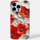 COQUES Case-Mate iPhone FLEURS D'ANÉMONE ROUGE BLANC 3-D REGARDANT POPPY (Verso)